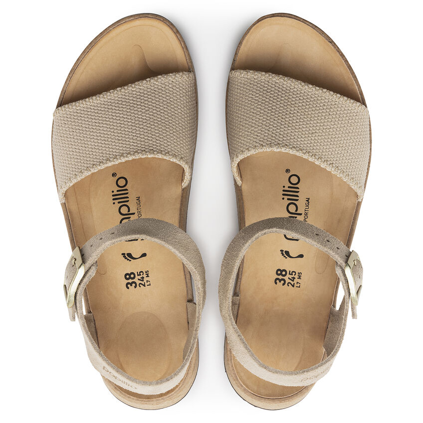 Birkenstock Glenda Suede Leather Textile Sandcastle